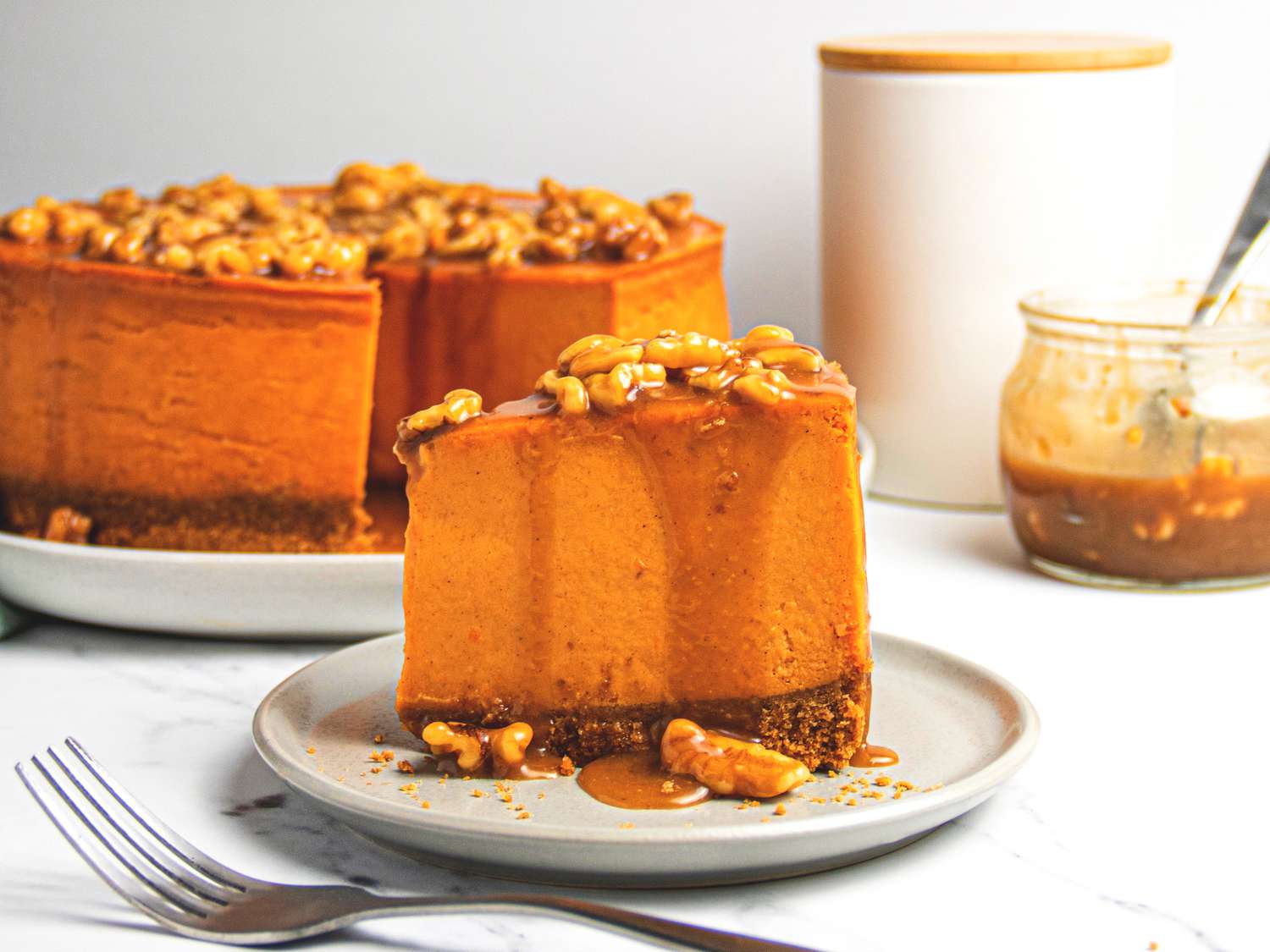 Roasted sweet potato cheesecake.