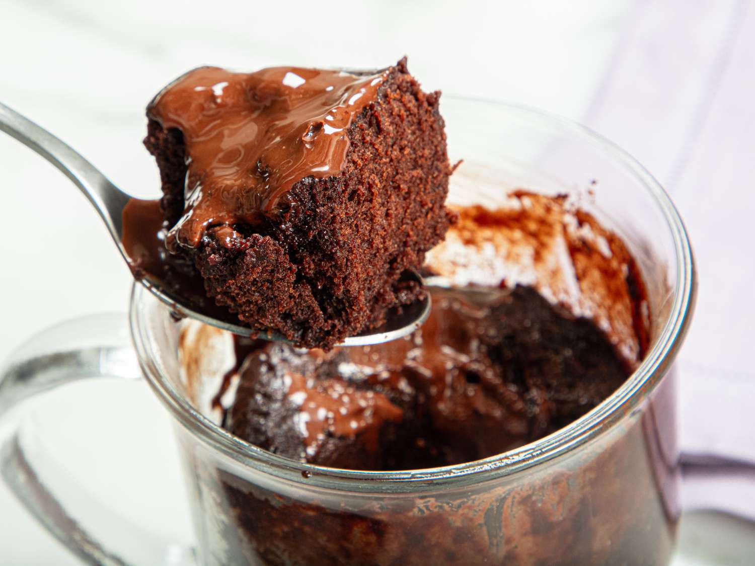 Spoon of mug cake