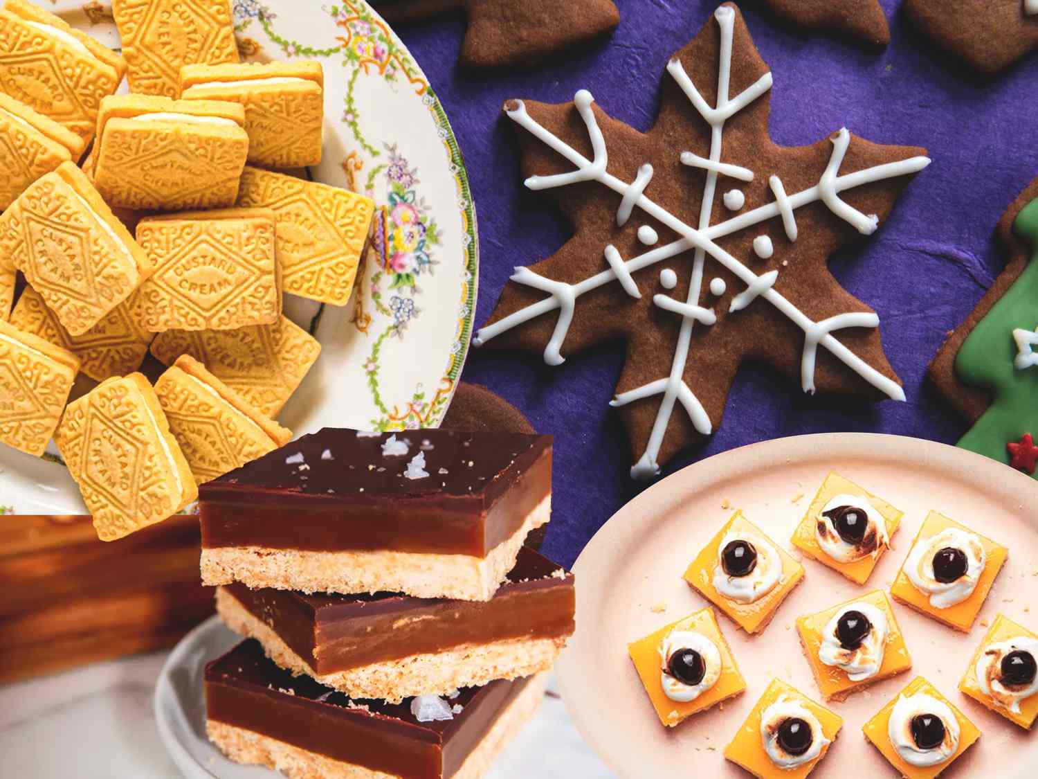 Collage of holiday cookie recipes