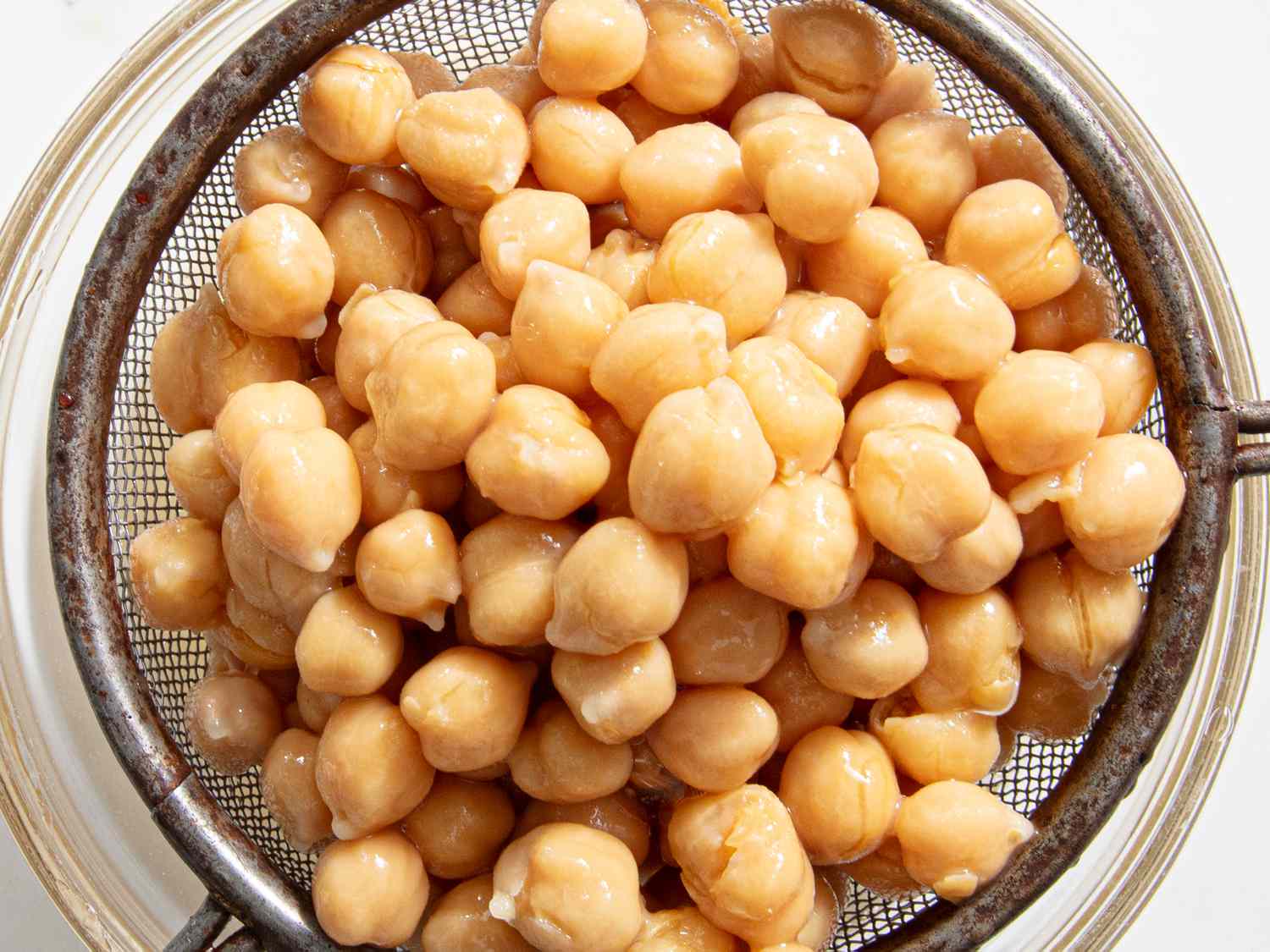 Overhead view of chickpeas