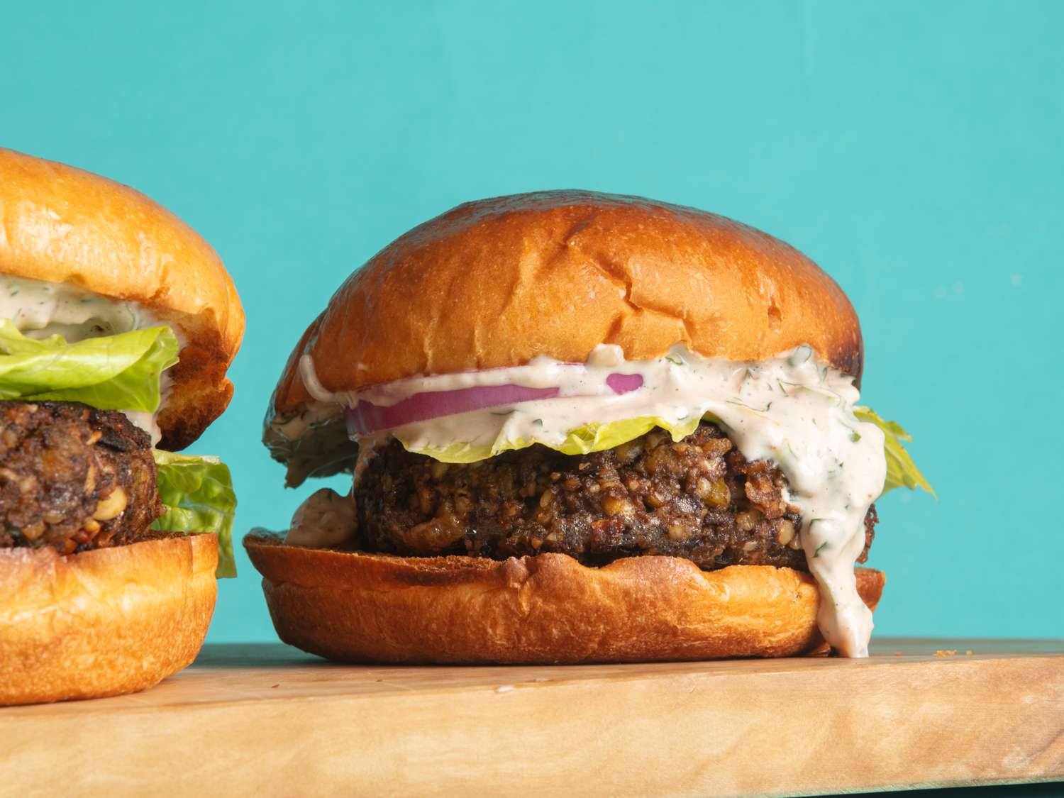 Hot Sauce-Spiked Mushroom Veggie Burger