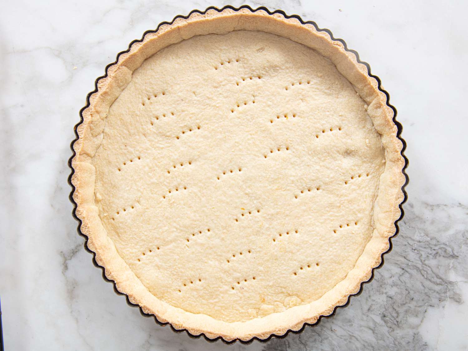 Overhead view of pie crust