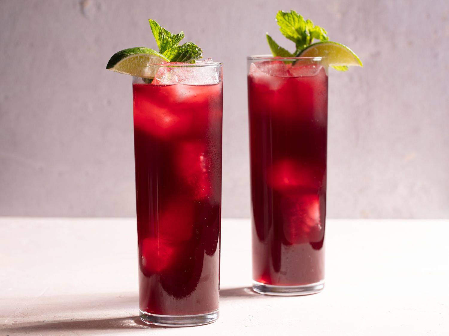 Hibiscus and pineapple skin tea on ice