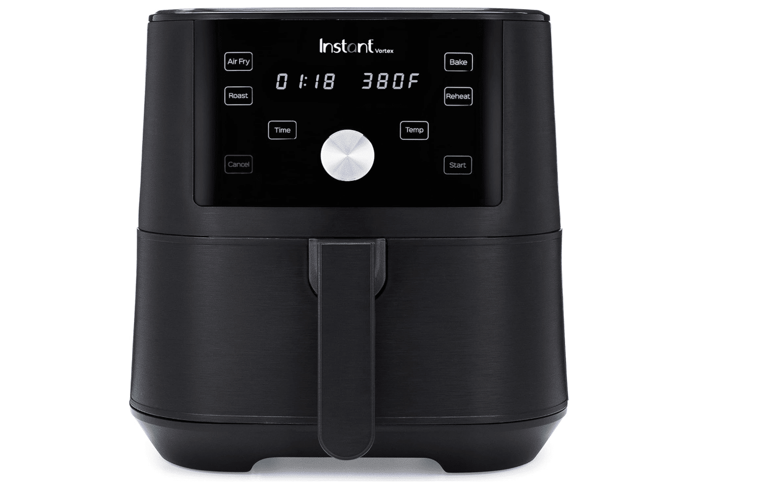 A black Instant Pot air fryer