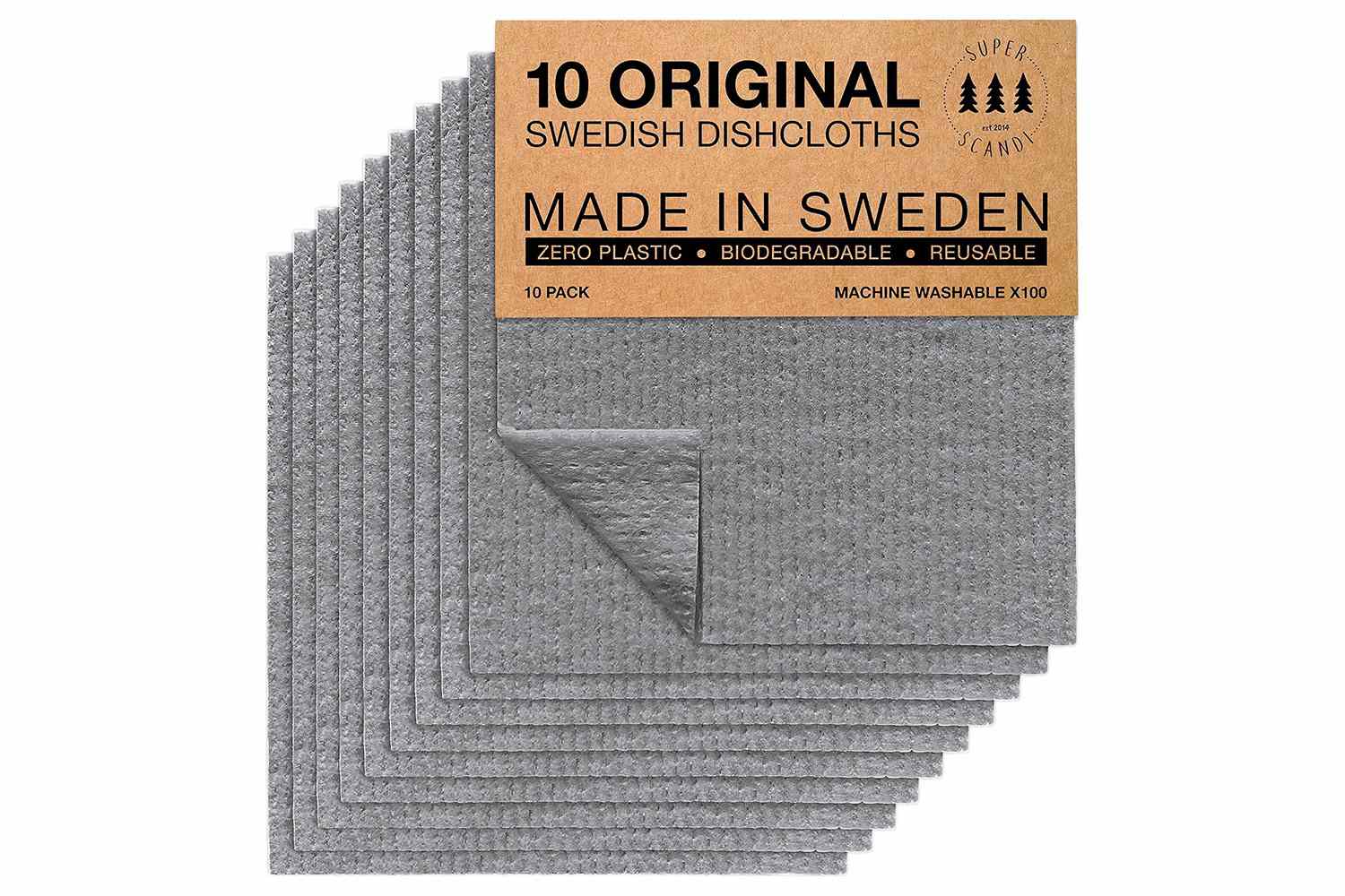 Amazon SUPERSCANDI 10 Pack Swedish Dishcloths 