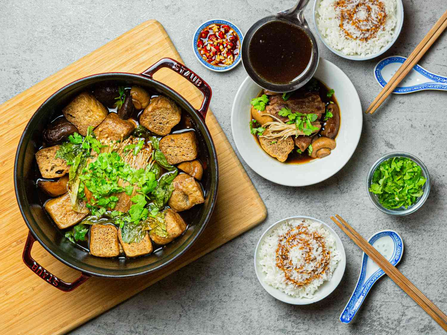 Overhead view of Bak Kut Teh