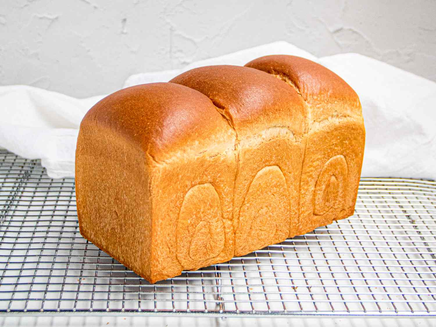 Side view of milk bread loaf