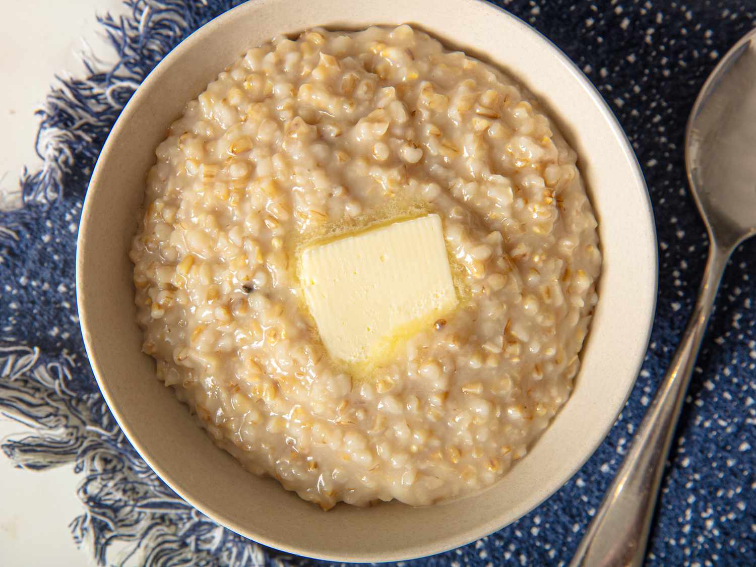 Overhead view of instant pot oatmeal