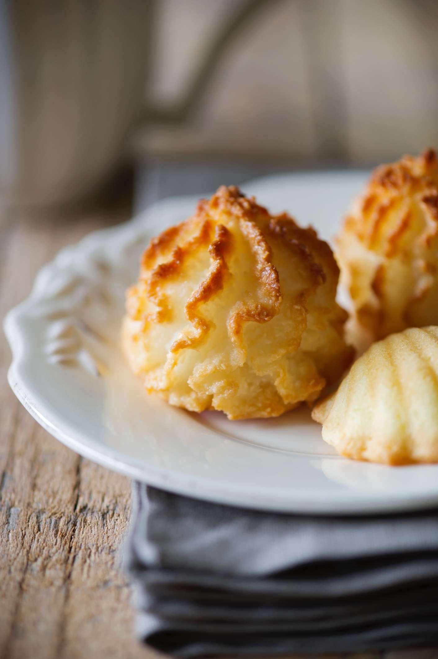 macaroon cookies on white plate