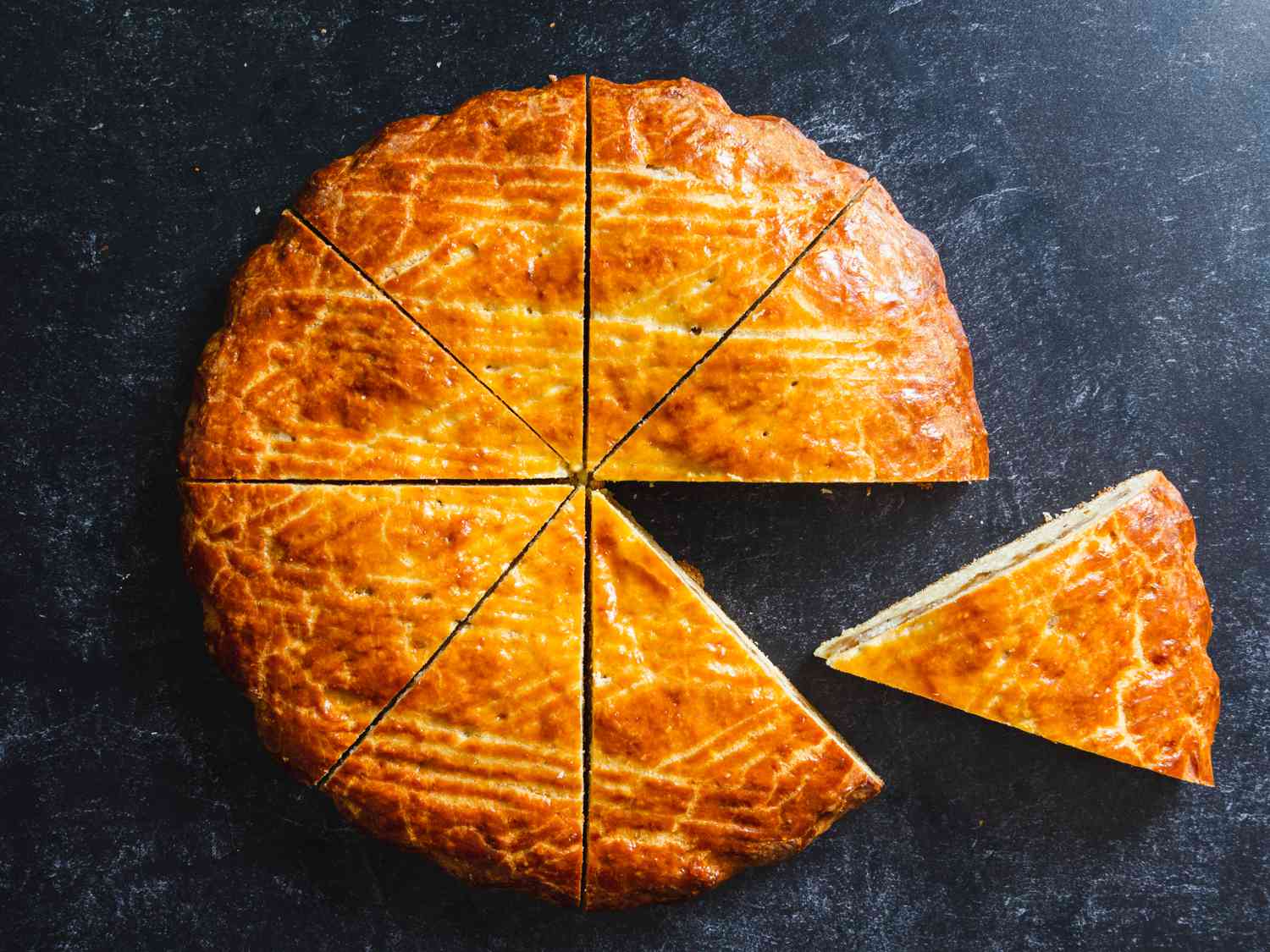 A whole gatah (armenian coffee cake) cut into slices