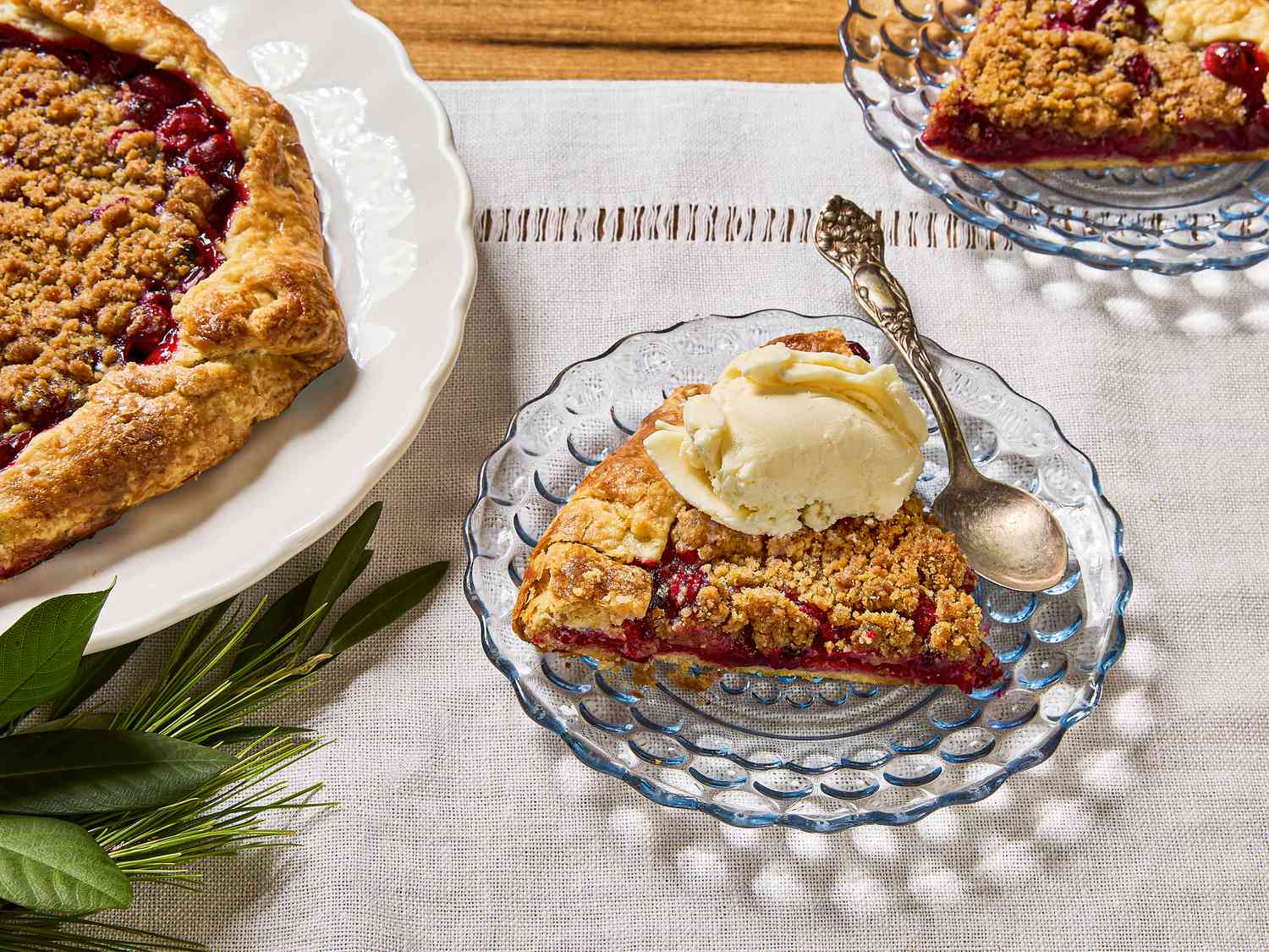 Side view of Cranberry Crumble Galette