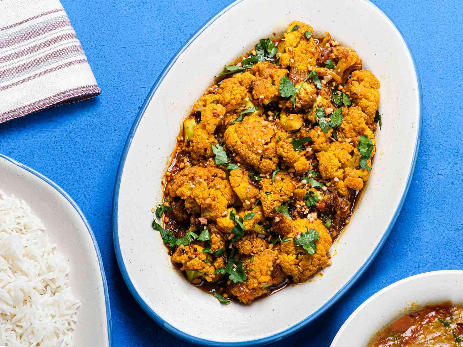 Overhead view of cauliflower sabzi