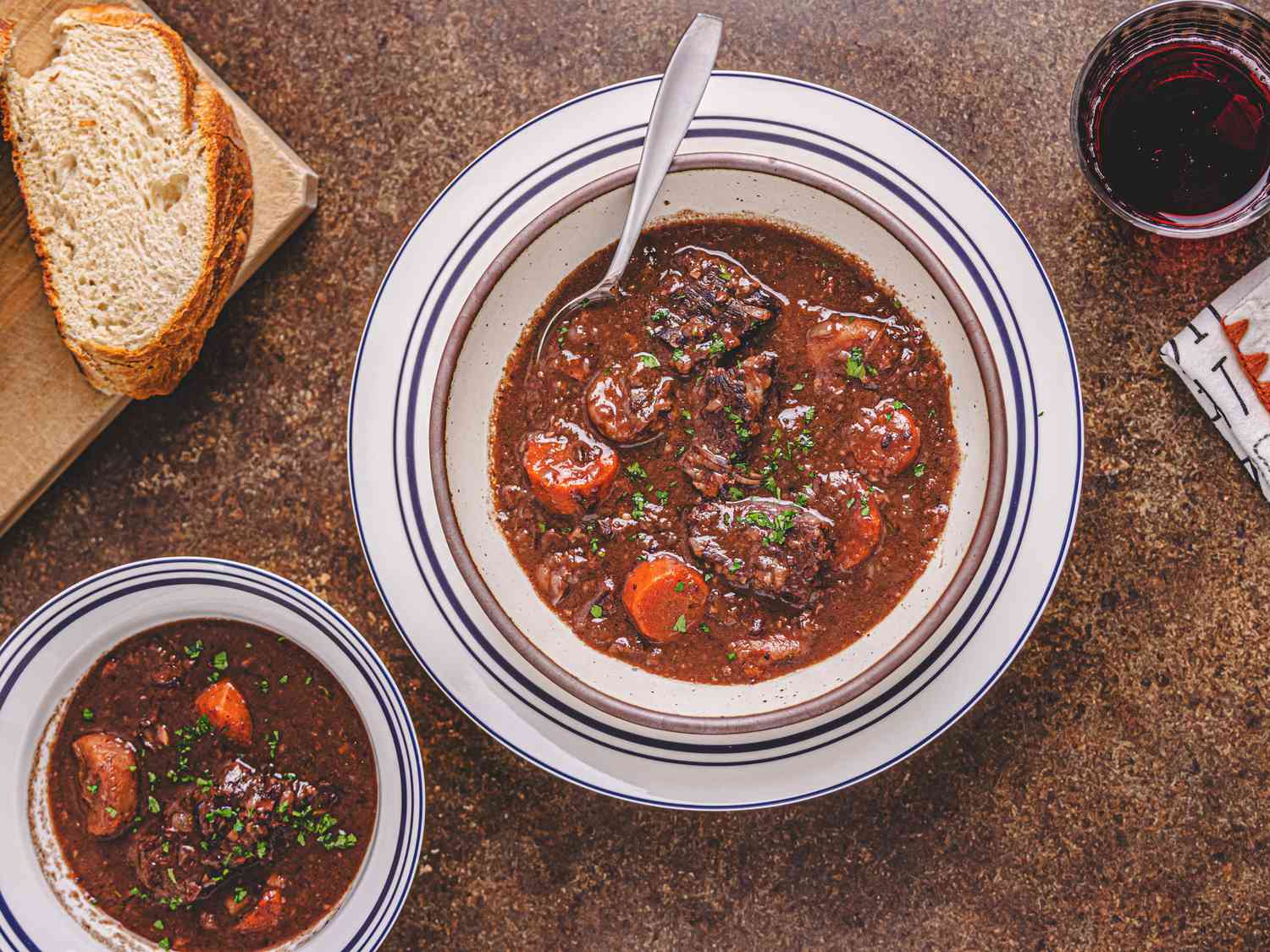 Overhead view of Daube de Boeuf ala Gasconne