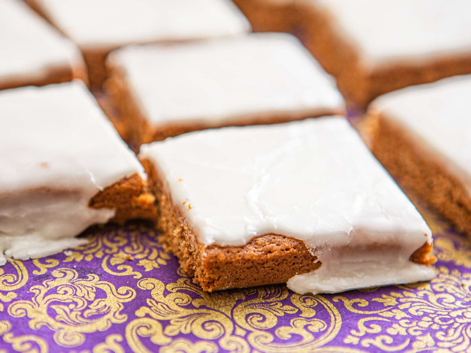 Frosted German lebkuchen cookies.