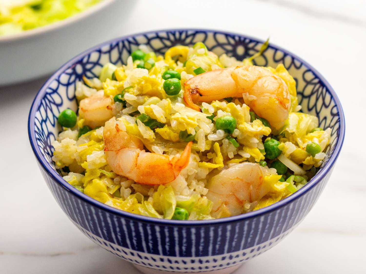 shrimp fried rice in a small bowl